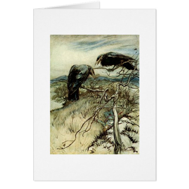 Två Ravens Hälsningskort (Framsidan)