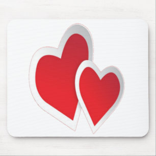Två Red Hearts Mousepad Musmatta