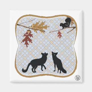 Två rektangulära rävar magnet