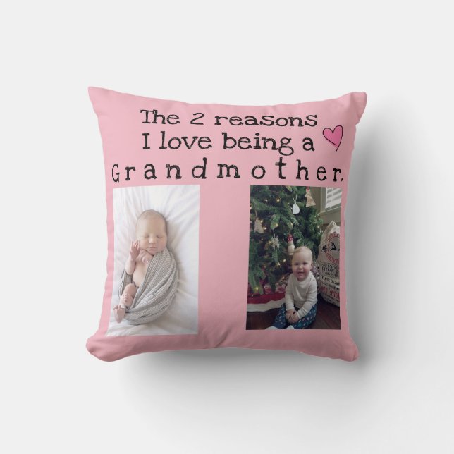 två resonerar mig älskar att vara en farmor kudde (Framsida)