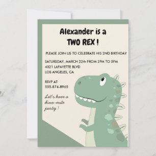 Två rex födelsedagsinbjudningar Söt dinomite pojke Inbjudningar