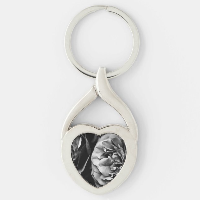 två ro twisted heart silverfärgad nyckelring (Framsidan)