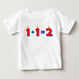 Två röda 2-års födelsedag tjej pojke t-shirt
