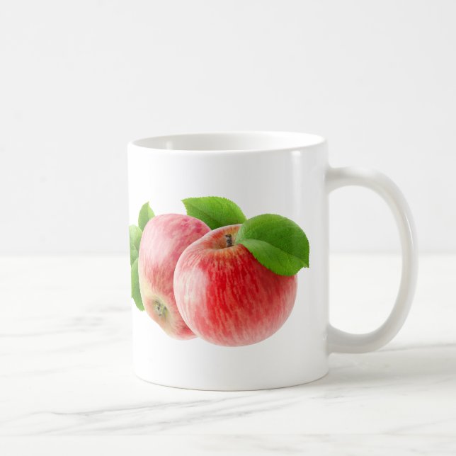 Två röda äpplen kaffemugg (Höger)