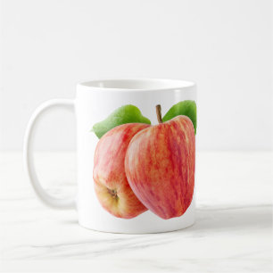 Två röda äpplen kaffemugg