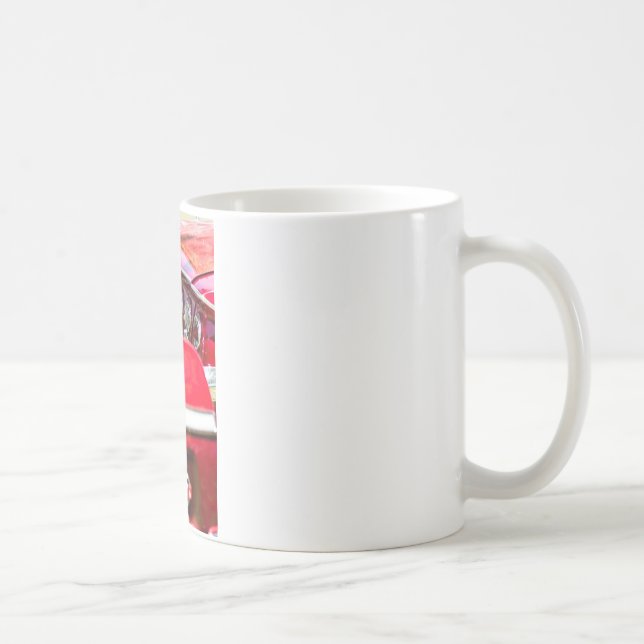 Två röda Chevy Impalas med ljus Kaffemugg (Höger)