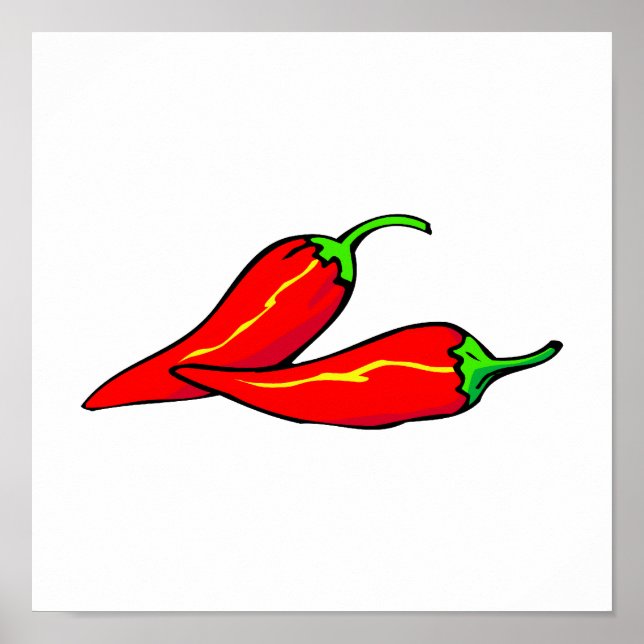 Två röda chili-paprikor på sidan poster (Framsidan)