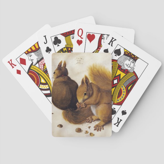Två röda ekorrar (av Albrecht Dürer) Casinokort (Baksidan)