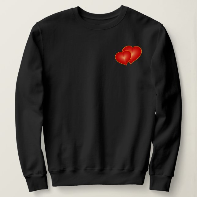 Två röda hjärtan, modern digital grafik t shirt (Design framsida)