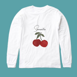 Två röda körsbär Illustration | Söt frukt konst  T Shirt