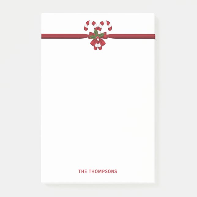 Två röda och vita Polkagrisar med text Post-it Block (Framsida)