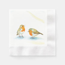 Två röda Robins