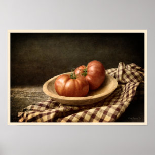 Två röda tomater i en Bowl Poster