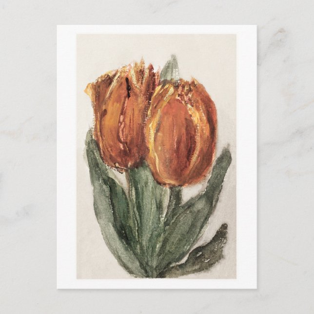 Två röda tulips av Sientje Mesdag-van Houten Vykort (Framsida)
