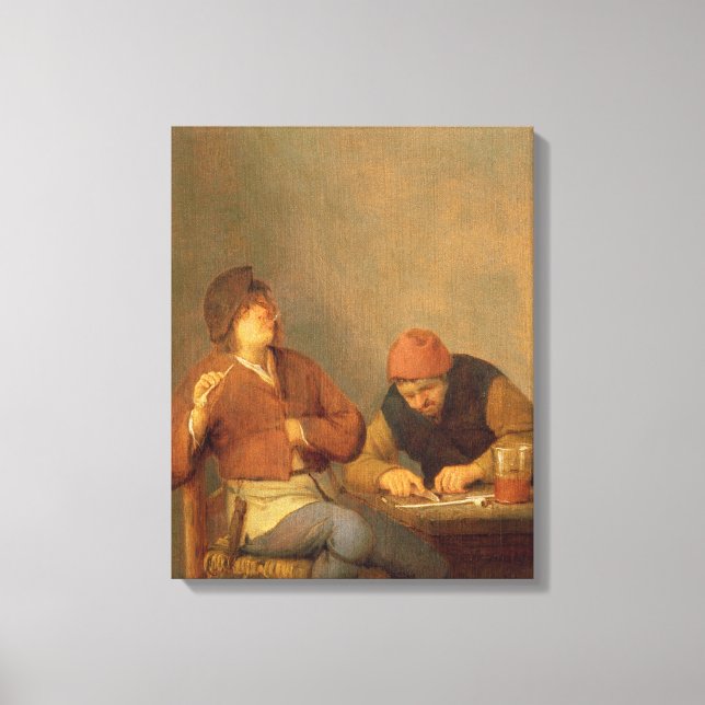 Två rökare i Insida, 1643 Canvastryck (Framsida)