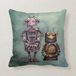 Två roliga barnSteampunk robotar! Kudde