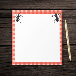 Två Roligtar Big Black ants Red White Play Gräns Anteckningsblock