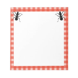 Två Roligtar Big Black ants Red White Play Gräns Anteckningsblock