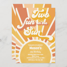 Två Roligtar i Sol Solskine 2:a födelsedagen Party Inbjudningar
