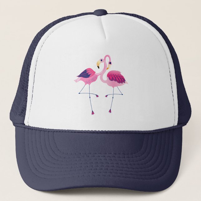 Två rosa flamingo illustration keps (Framsida)