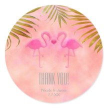 Två rosa flamingo-vattenfärg-växlingsdekaler för b