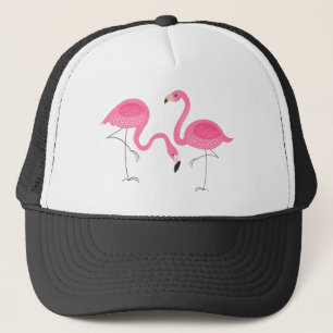 Två Rosa Flamingos - enkel illustration Keps