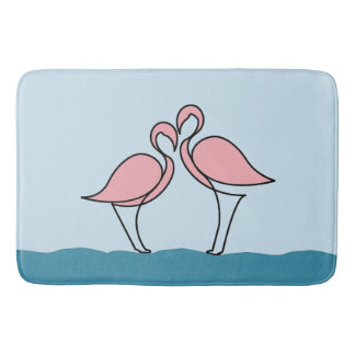 Två Rosa Flamingos på Vatten Badrumsmatta