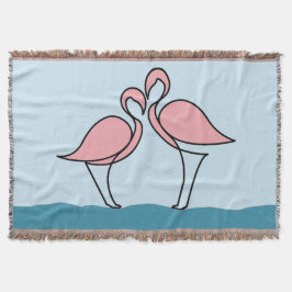 Två Rosa Flamingos på Vatten Filt