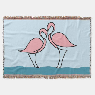 Två Rosa Flamingos på Vatten Filt