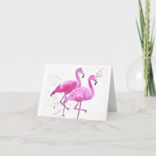 Två Rosa Flamingos, Viktat gratulationskort Kort