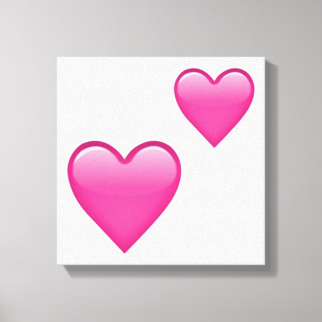 Två Rosa Hearts - Emoji Canvastryck (Framsida)