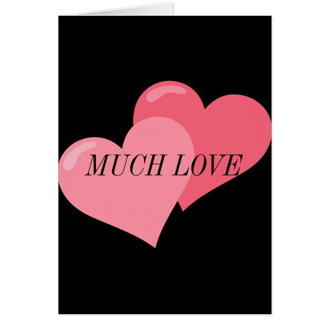 Två Rosa Hjärter Hälsningskort (Framsidan)