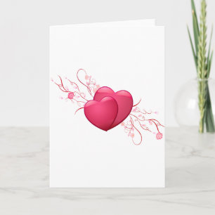 Två Rosa Hjärter Helgkort