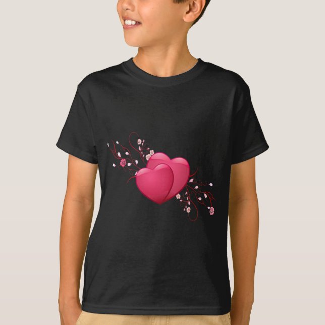 Två Rosa Hjärter Tee (Framsida)