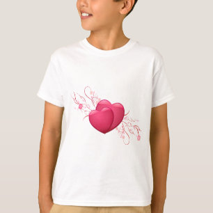 Två Rosa Hjärter Tee Shirt