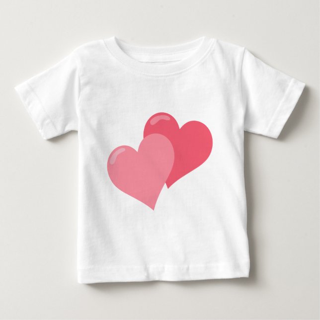 Två Rosa Hjärter Tee Shirt (Framsida)