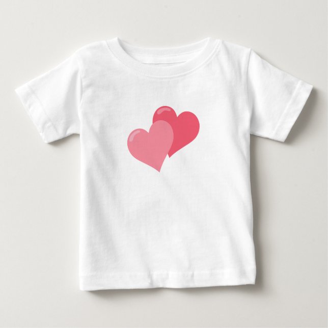 Två Rosa Hjärter Tee Shirt (Framsida)