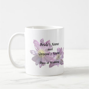 Två Rosa Klematis Kaffemugg