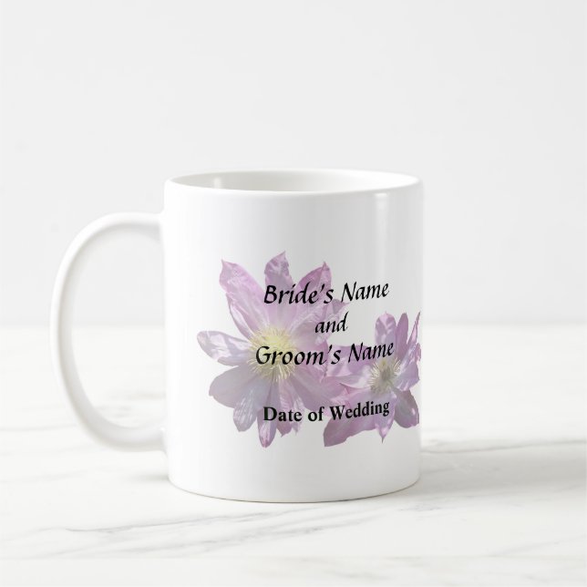 Två Rosa Klematis Kaffemugg (Vänster)