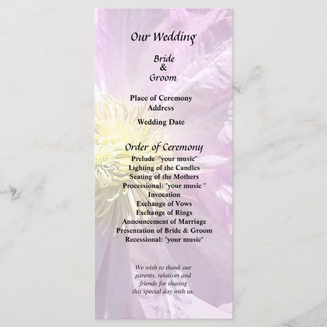 Två rosa klematis program (Framsida)