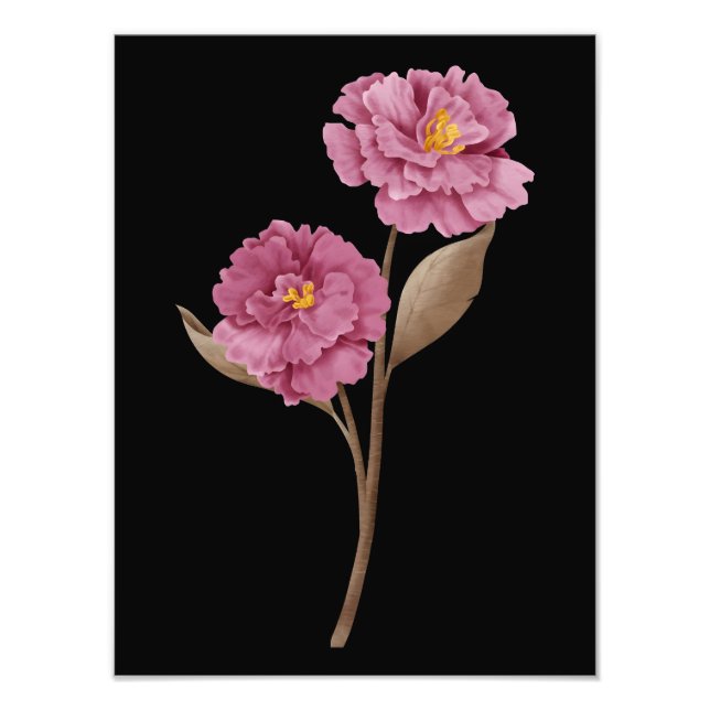 Två rosa peonior fototryck (Framsidan)
