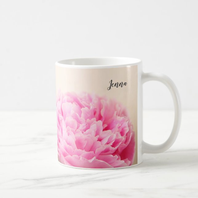Två rosa peonior kaffemugg (Höger)