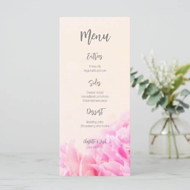 Två rosa peonior meny (Stående Fram)