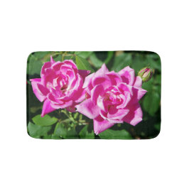 Två Rosa ros badmat Badrumsmatta