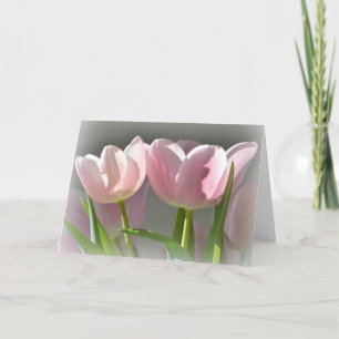 Två Rosa Tulips Kort