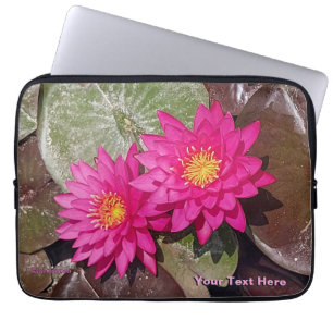 Två Rosa Vatten Lilies Laptop Fodral