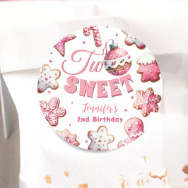 Två Rosor från Sweet Girl Cookie jul 2:a födelseda Runt Klistermärke
