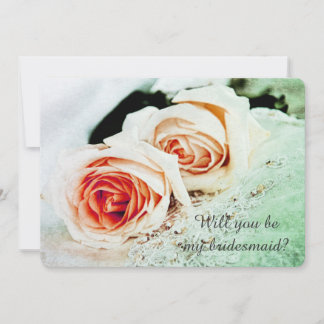 Två rosor - kommer du att bli min brud inbjudningar