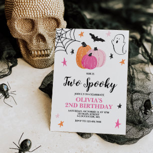 Två Rosor på åhörarhögtiden Halloween 2:a födelsed Inbjudningar