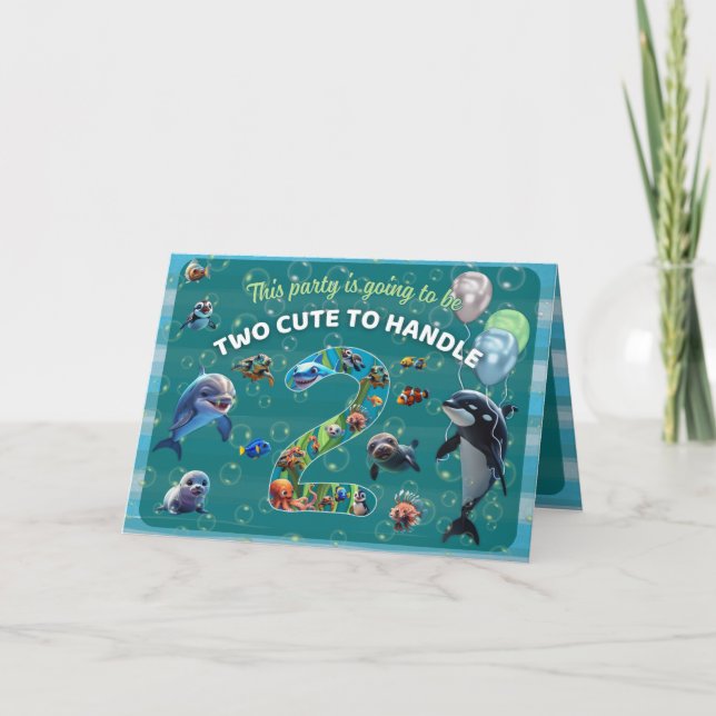 Två-rrifik fest anpassningsbar vikt horisontell in inbjudan (Framsida)